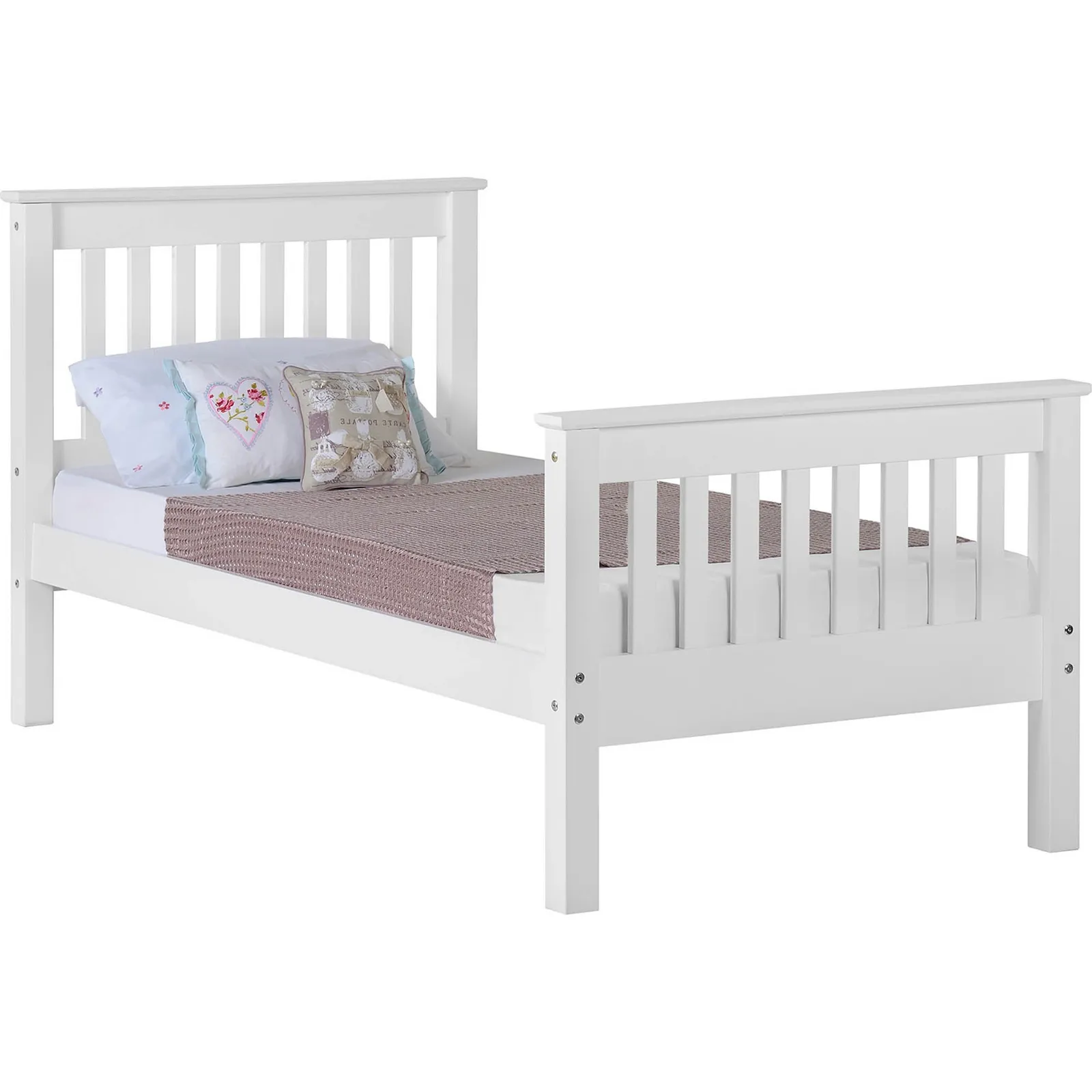 Monaco White High Foot End Bed Frame White