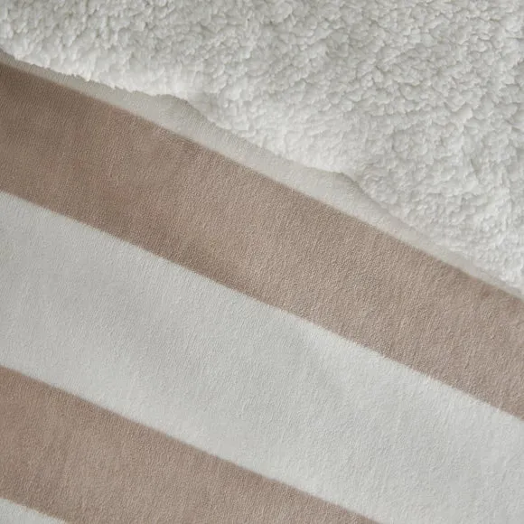 Catherine Lansfield Cosy Sherpa Stripe Duvet Cover & Pillowcase Set 2