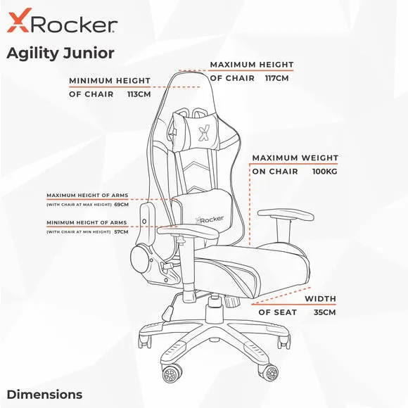 X Rocker Agility Junior Esports Gaming Chair 5
