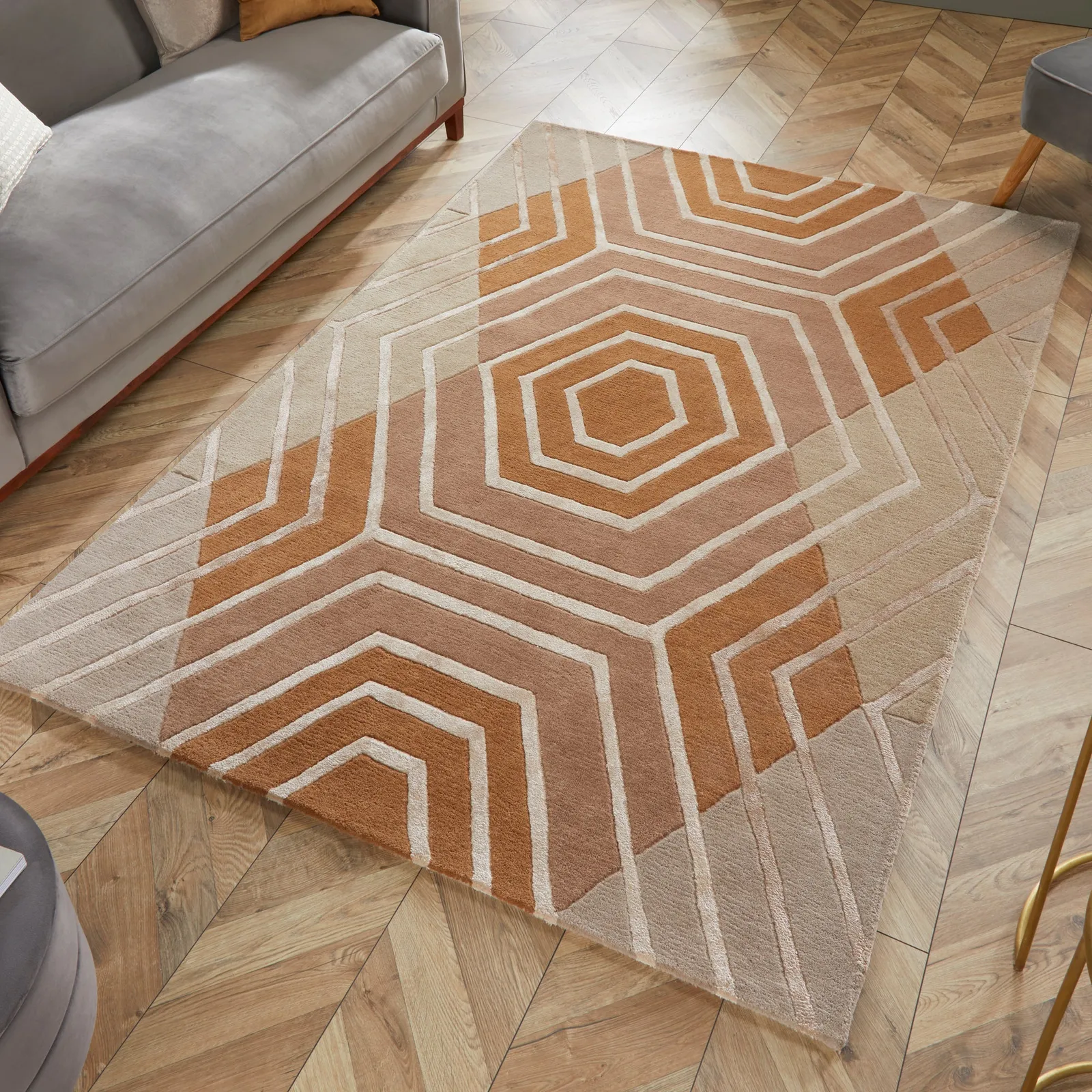 Harlow Rug Brown and White