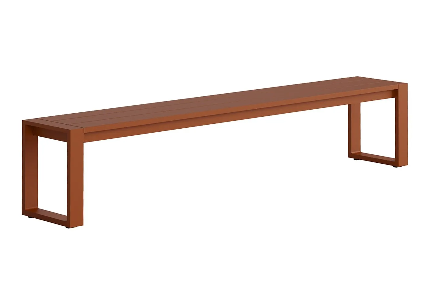 Case Eos Communal Outdoor Bench Rust