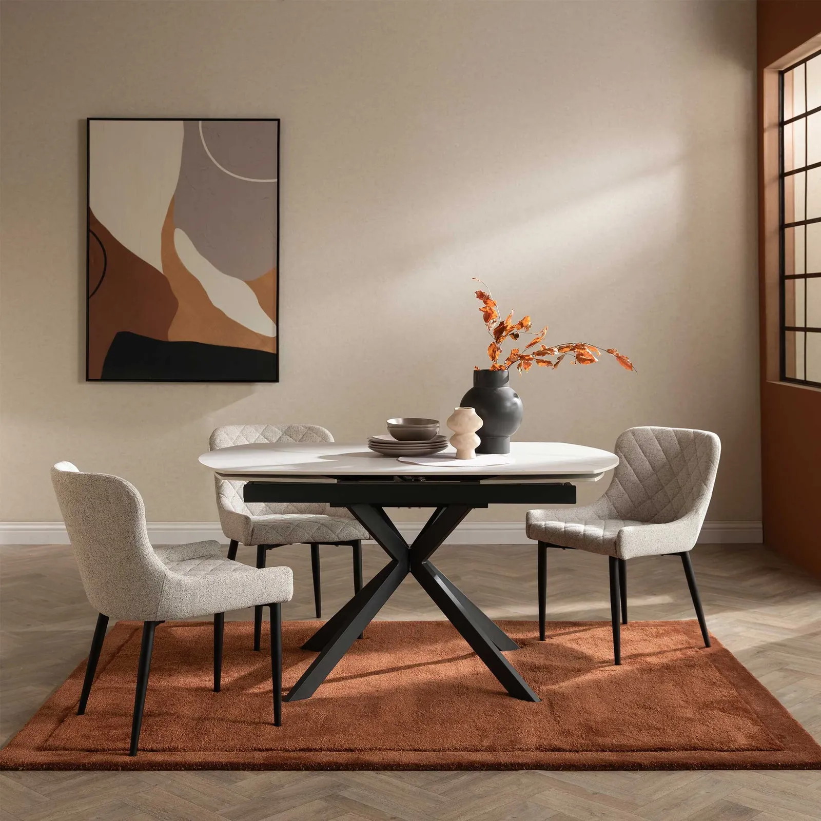 Galini Stone Extending Dining Table White | Barker & Stonehouse 2