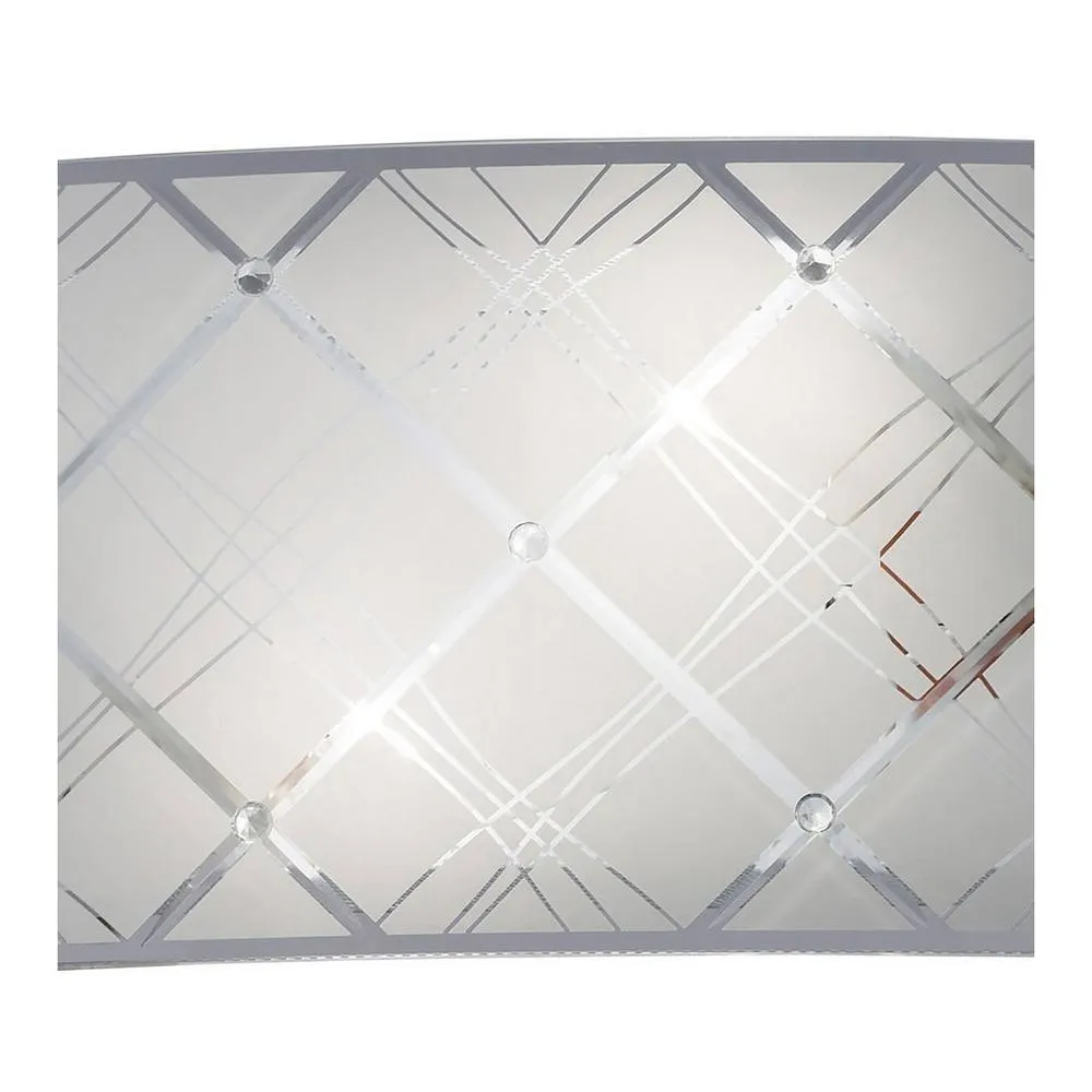 Netlighting Aries Flush Wall Lamp 2 Light Polished Chrome Glass in Grey 5