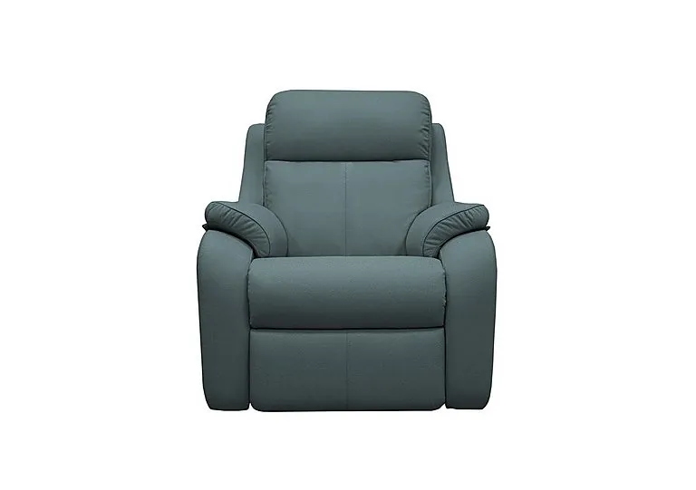 Kingsbury Leather Power Recliner Armchair with Power Headrests - Cambridge Petrol Blue