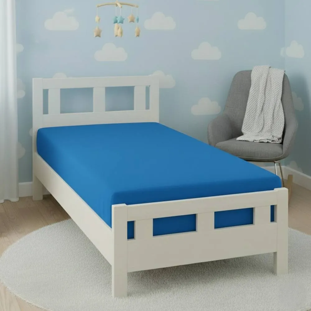 Snug City Flannelette Cot Bed Fitted Sheet Soft Brushed Cotton Bedding Comfort in Teal
