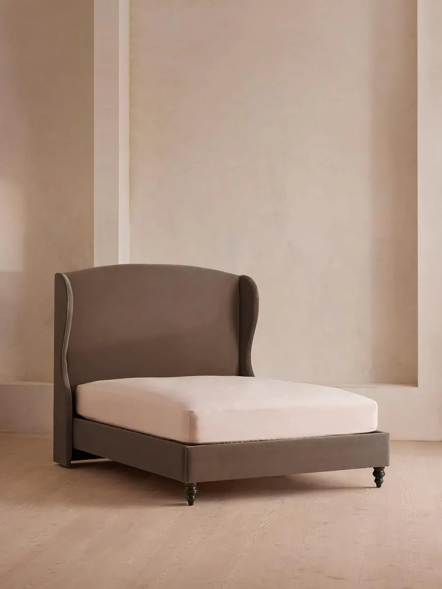 Rivas Bed, King, Velvet, Taupe