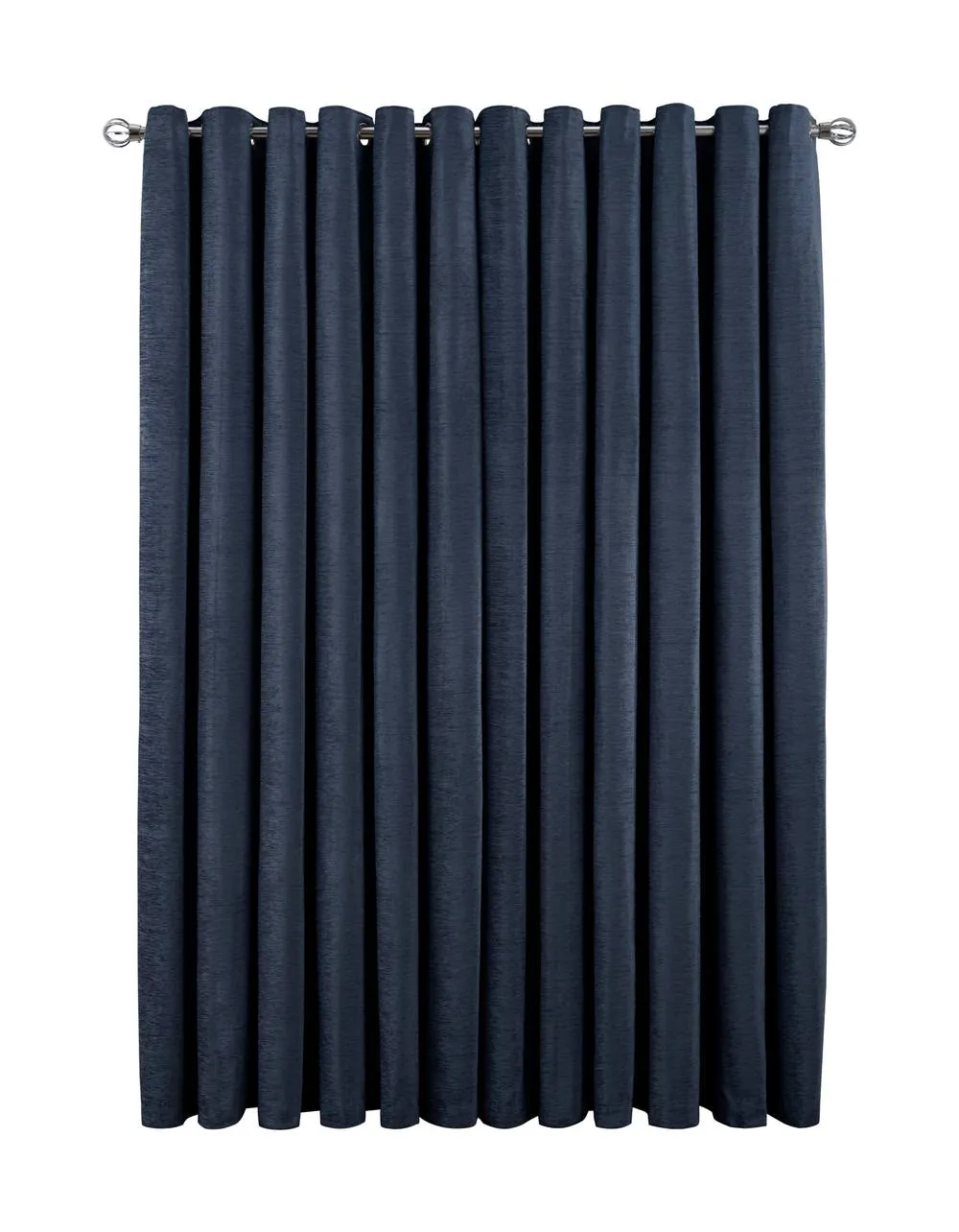 Smart Living Luxury Chenille Eyelet Lined Curtains - 2 Panels in Navy 3
