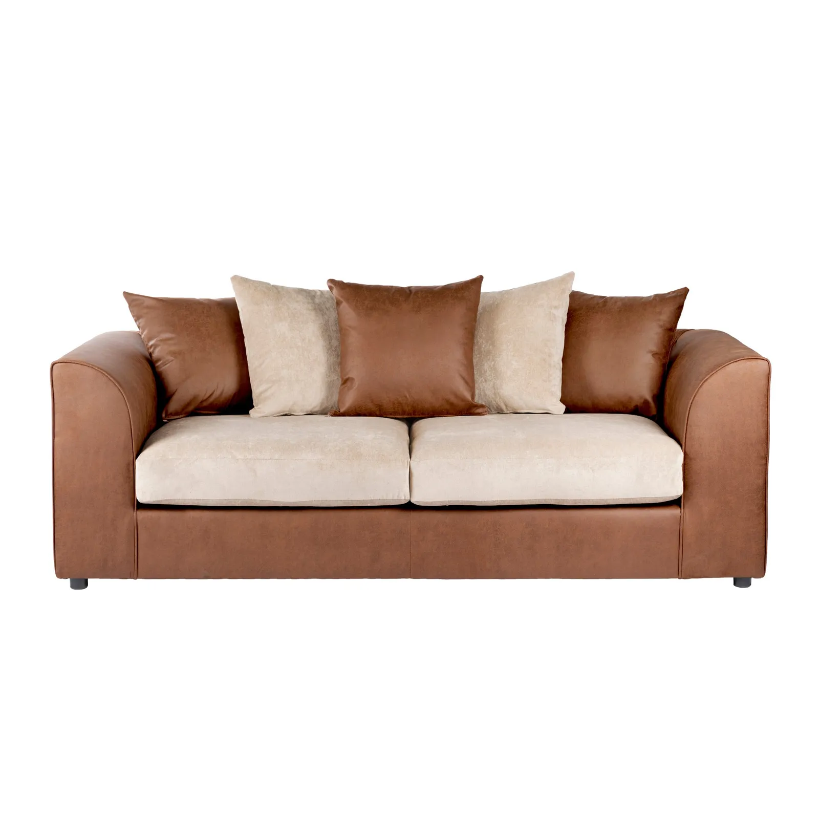 Blake Fabric Combo 3 Seater Sofa Brown