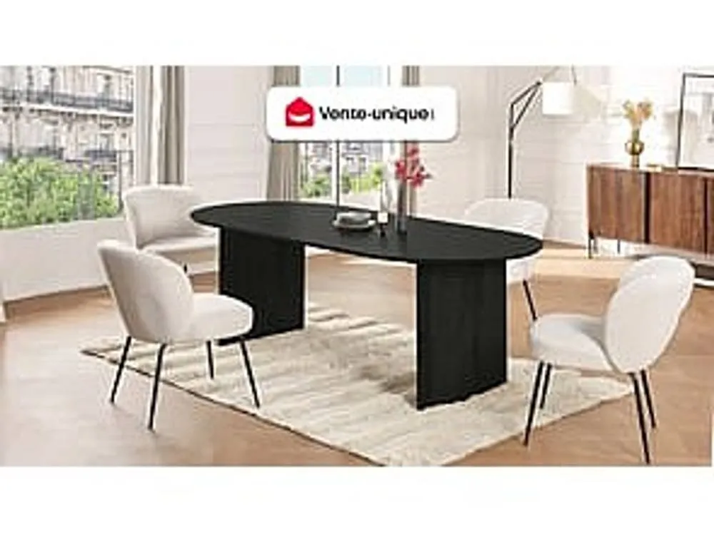 Vente-unique Mango Wood Dining Table With 6 - Seater Settings - Black - BALIMELA 4