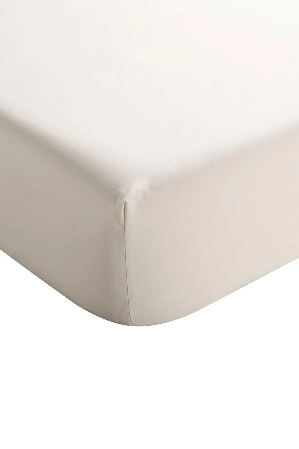 CHRISTY 400TC Luxury Cotton Sateen Plain Dye Bedding Fitted Sheets in Cream 1