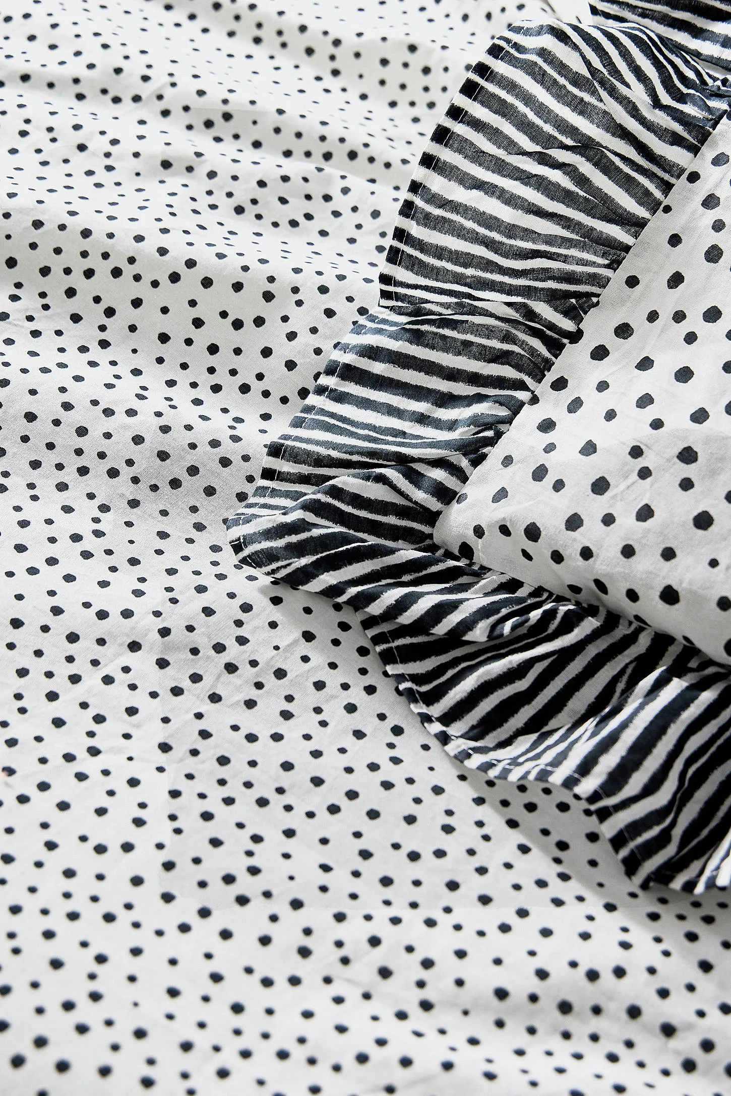 Dalmation Ruffle Duvet Set - Black/White 6