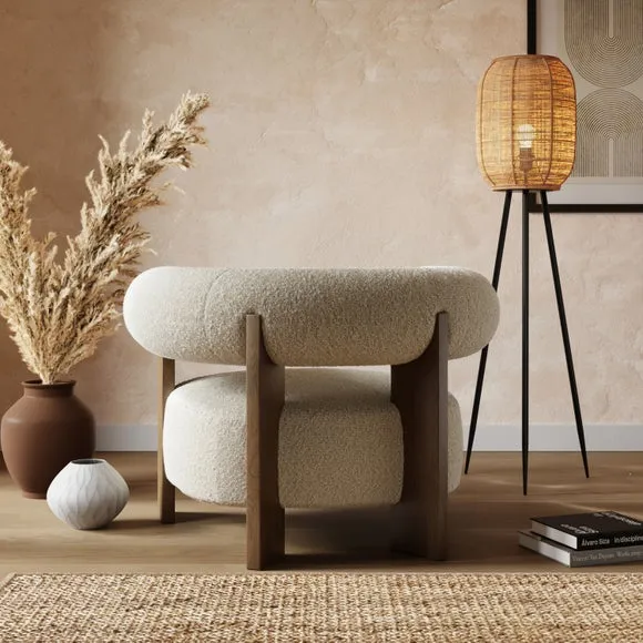 Fallon Tonal Boucle Bolster Accent Chair 2