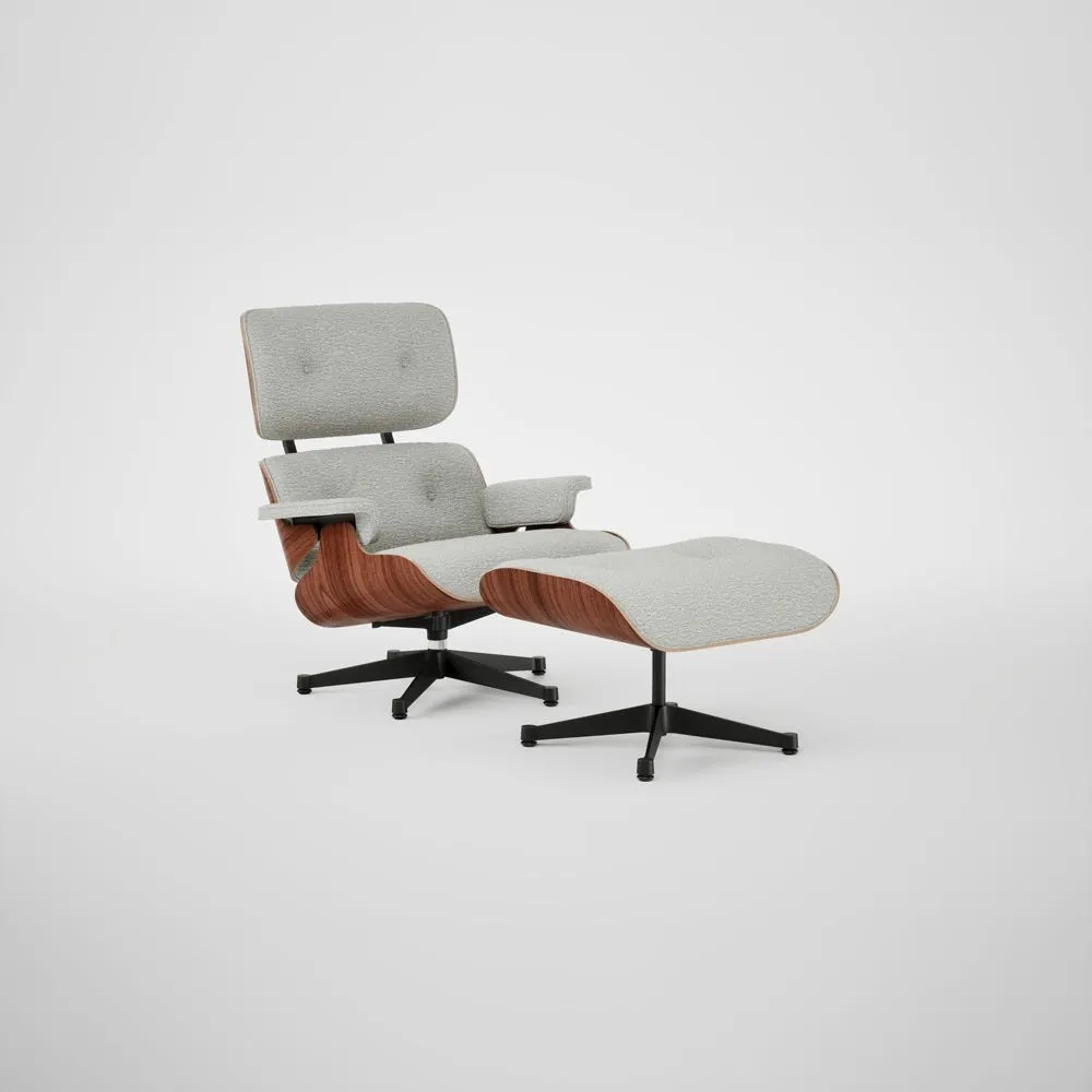 Vitra Eames Lounge Chair & Ottoman Santos Palisander Contemporary Nubia 06 Cream Sierra Grey Black Base 05 1