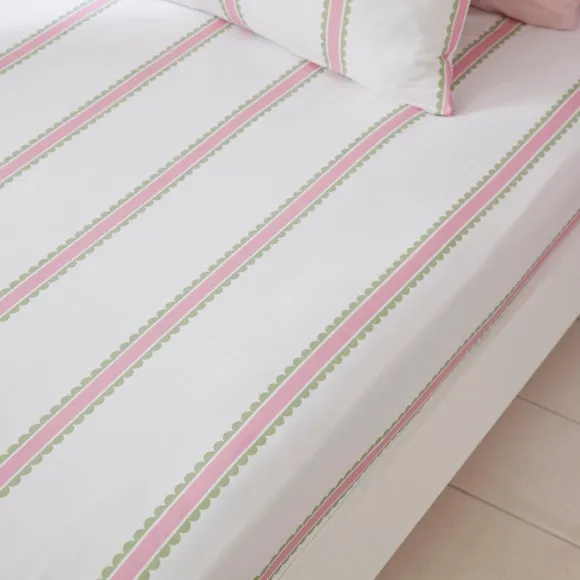 Scallop Stripe Fitted Bed Sheet 1