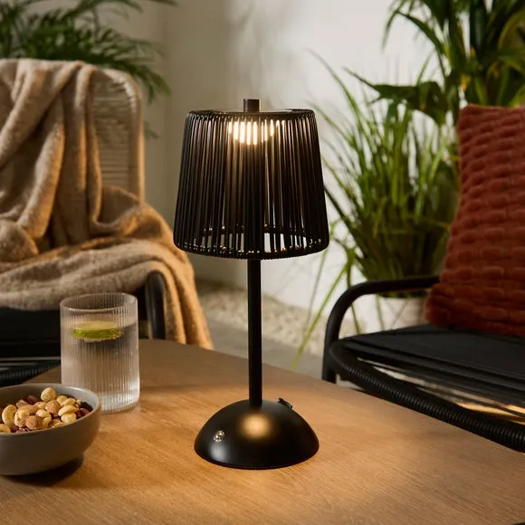 Weaved Rechargeable Touch Dimmable Outdoor Table Lamp 2