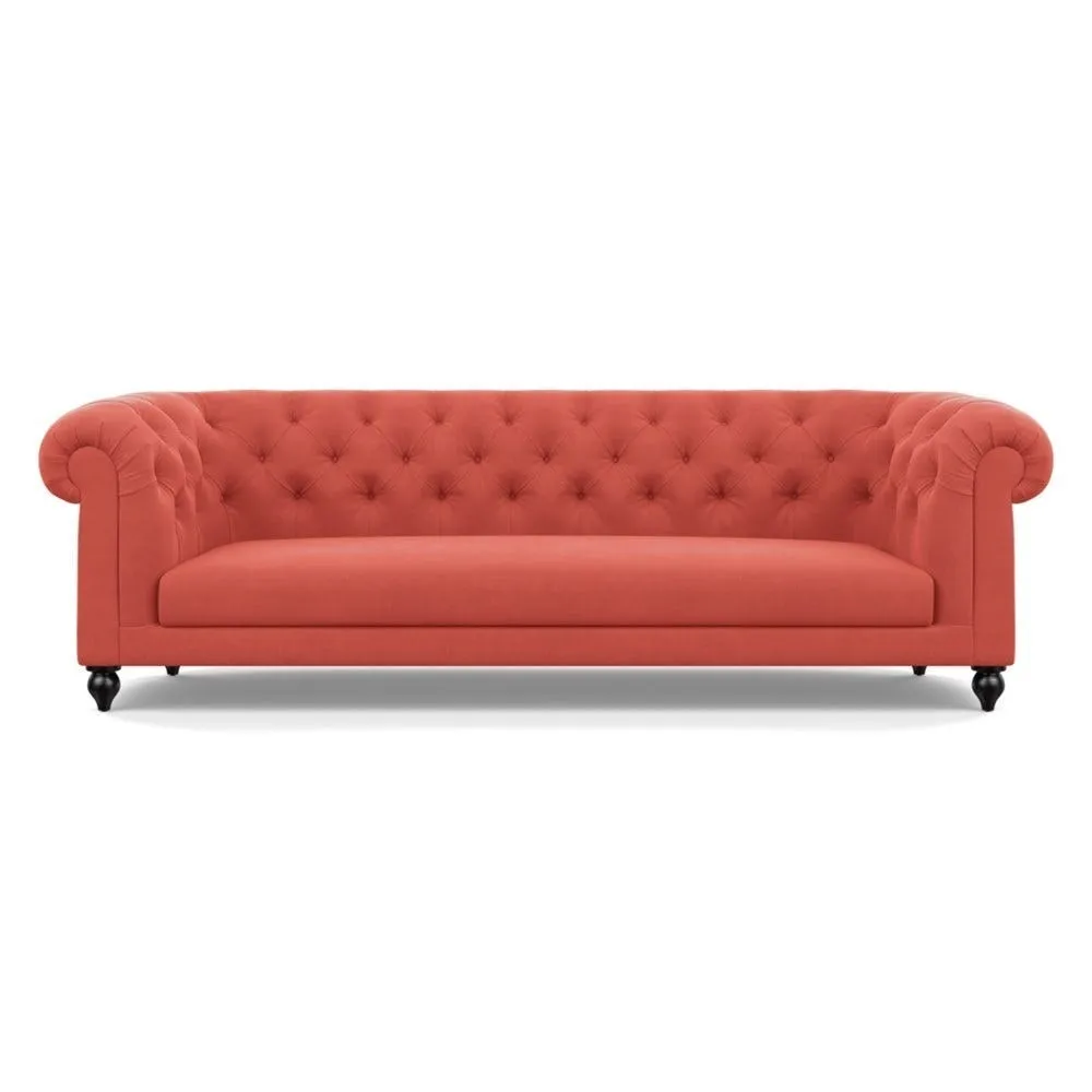 Heal's Fitzrovia 4 Seater Sofa Linen Grenadine Black Feet