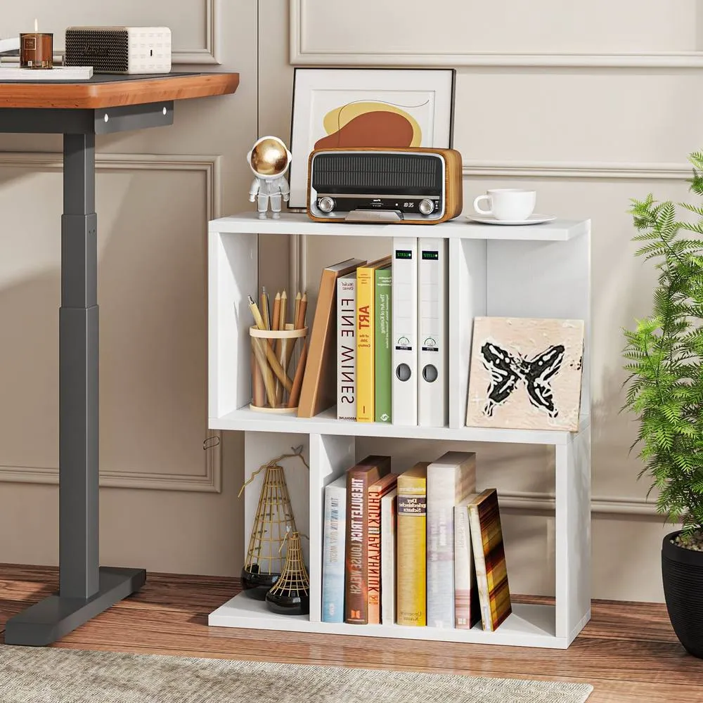 Costway 3-Tier Bookshelf Display Shelf for Small Space Freestanding Side Table White 6
