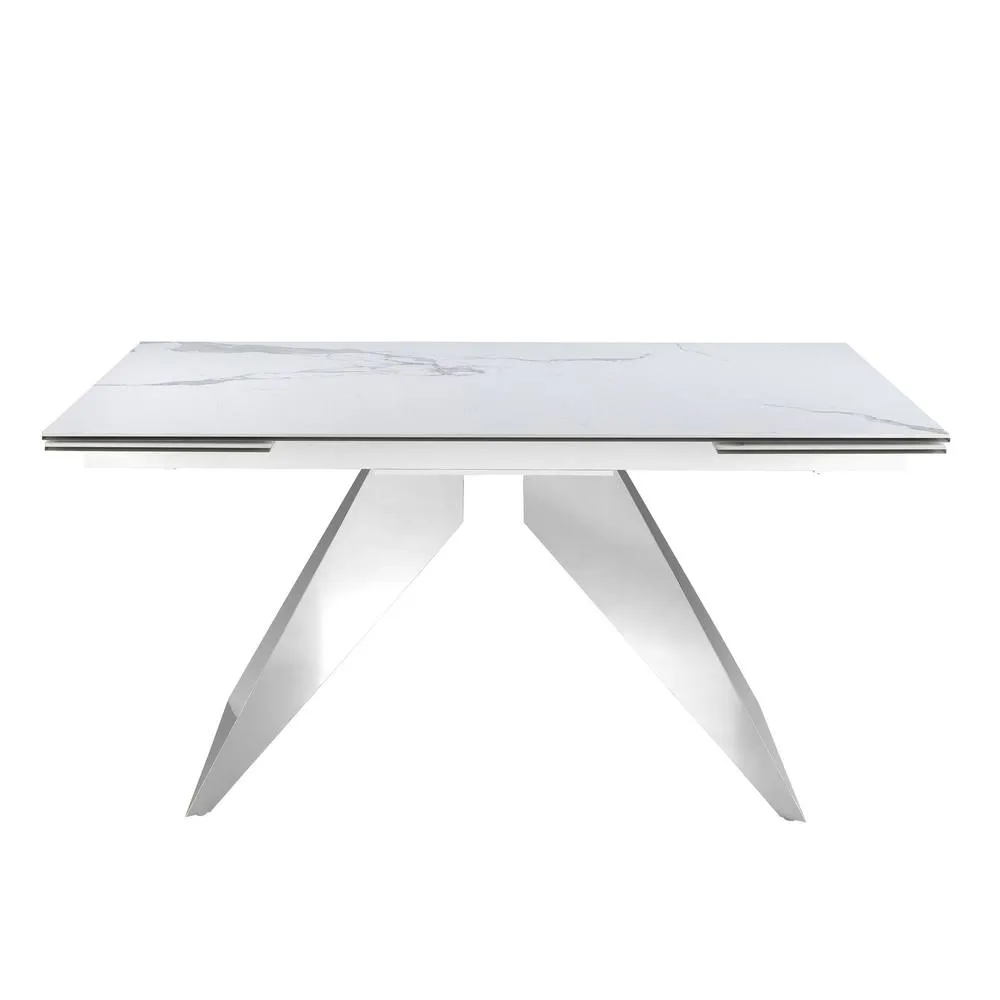 Angel Cerda Extendable Rectangular Dining Table White Porcelain 2