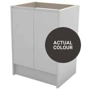 Duarti By Calypso Beaufort 600mm Full Depth 2 Door Floor Standing Vanity Unit - Ember Grey