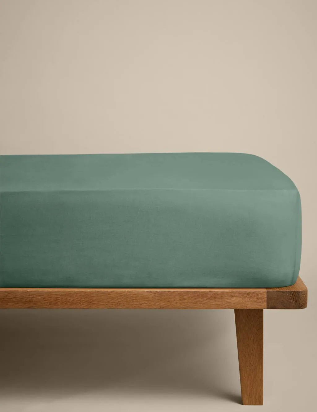 M&S Cotton Rich Fitted Sheet Smokey Green