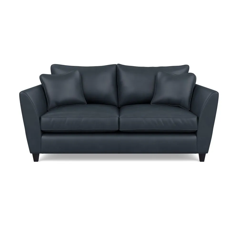 Heal's Torino 3 Seater Leather Sofa Leather Nero Black Feet