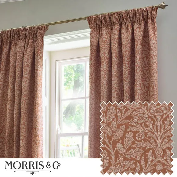 Morris & Co. Acorn Tonal Jacquard Pencil Pleat Curtains 4