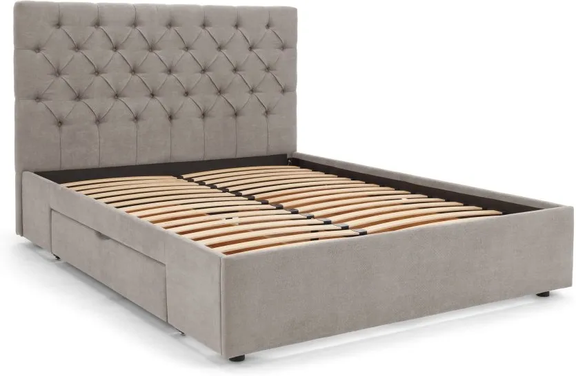 Skye Double Bed with Storage Drawers, Owl Grey