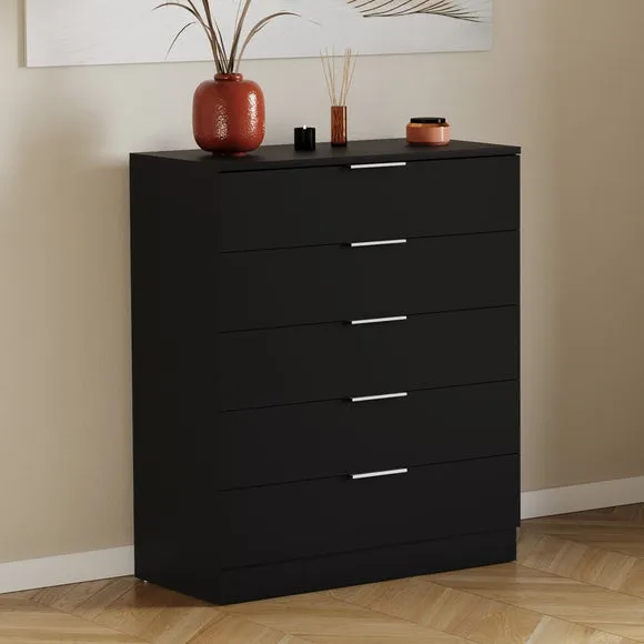 Return - Hayes 5 Drawer Chest, Black