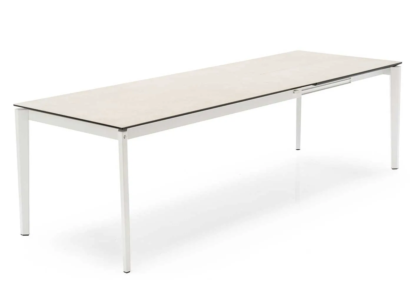 Heal's Rocca Ceramic Extending Dining Table Salt White Top Matt White Leg