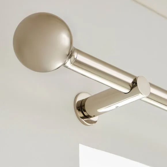 Contemporary Ball Fixed Metal Curtain Pole with Rings 3