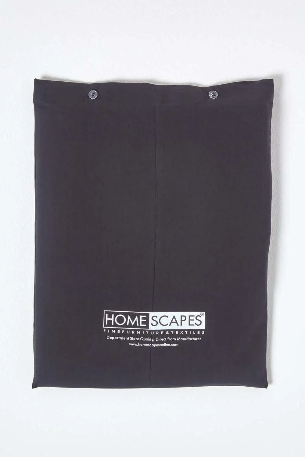 Homescapes Egyptian Cotton Duvet Cover with Pillowcase, 200 TC in Black 6