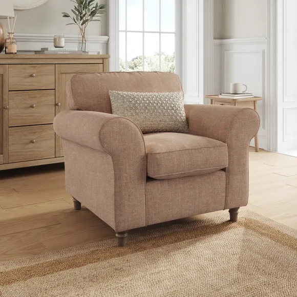 Flori Tonal Plush Chenille Armchair 1