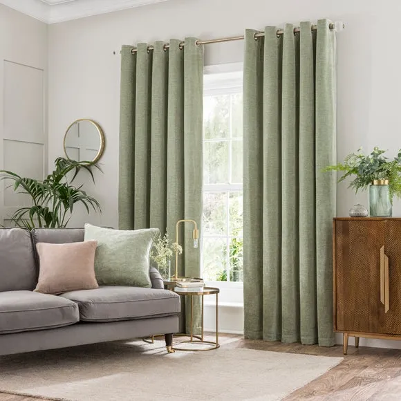 Vintage Chenille Eyelet Curtains 2