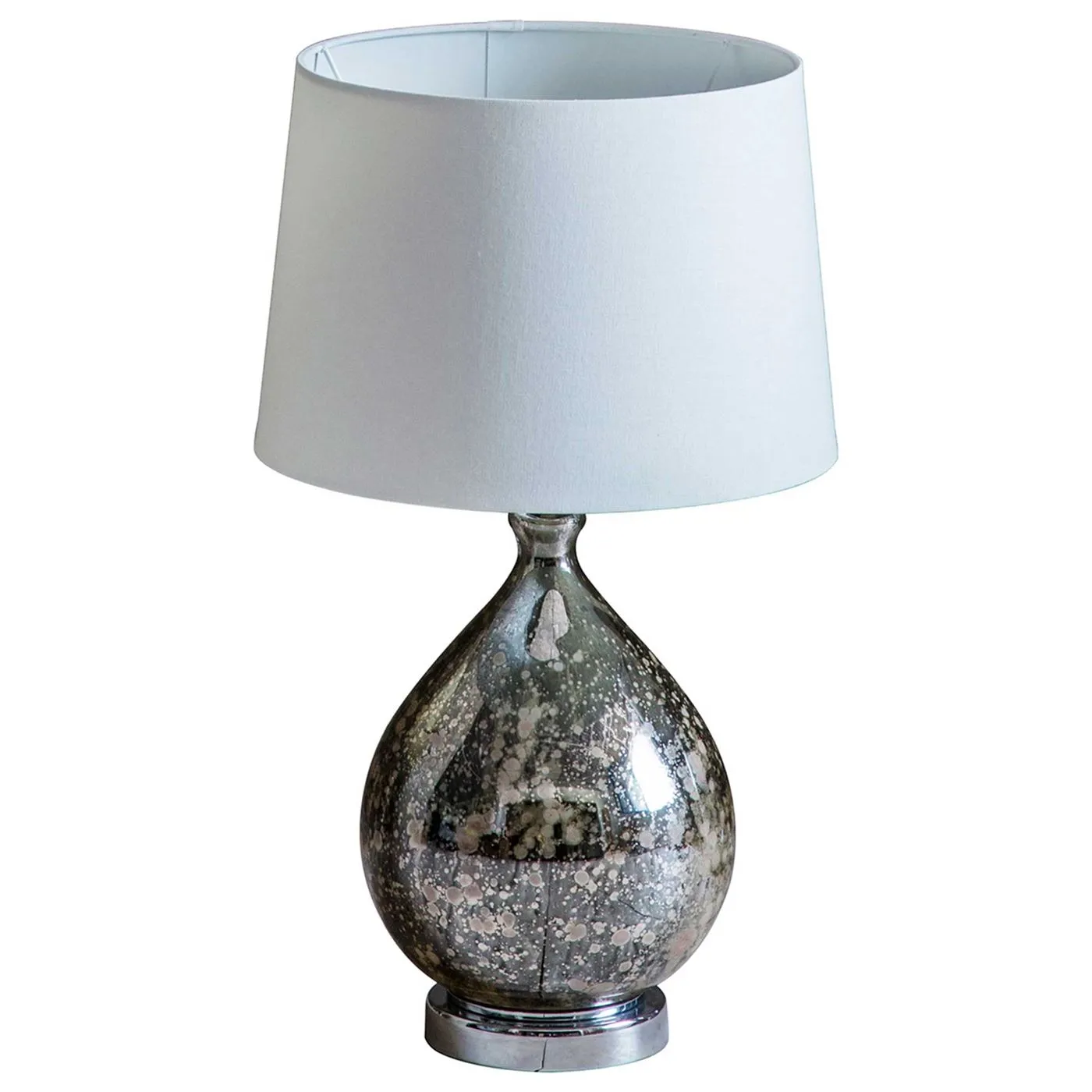 Mottled Glass Table Lamp Silver