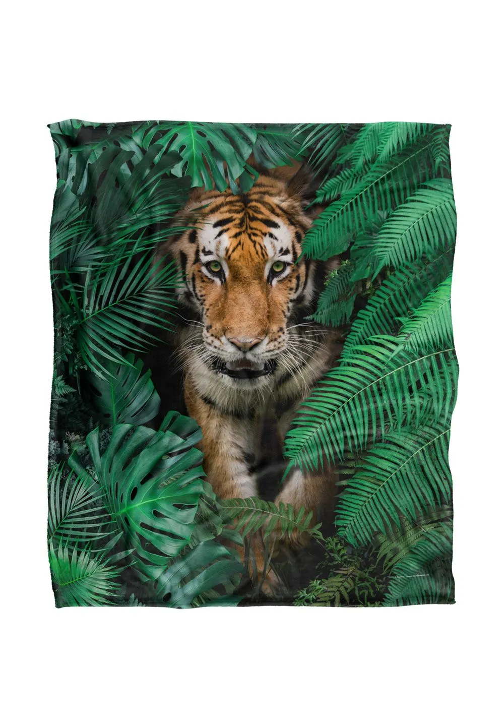 Reinders Jungle Tiger Silky Touch Super Soft Throw Blanket 152 X 127 cm in White