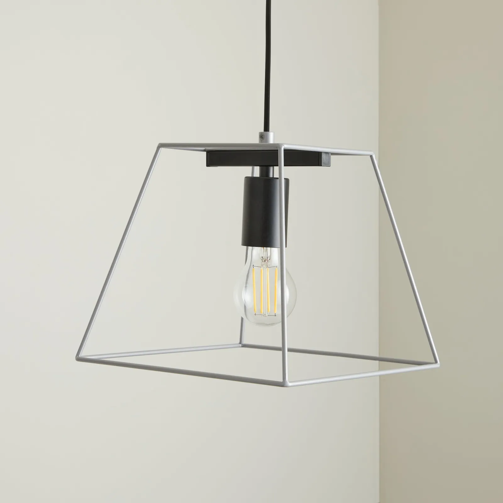 Nella 1 Light Silver Pendant Ceiling Fitting Silver