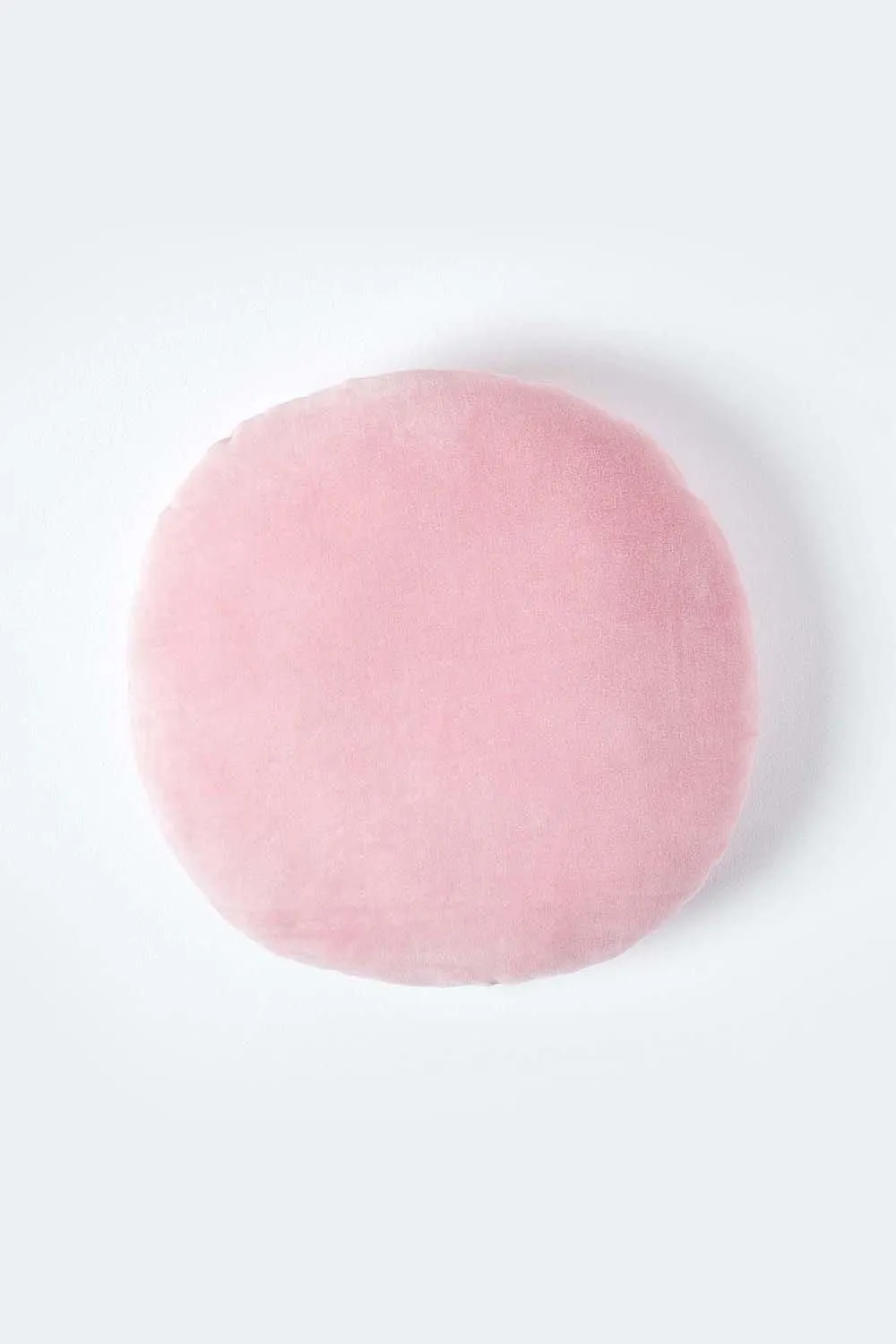 Homescapes Velvet Cushion, 40 cm Round in Pink 1