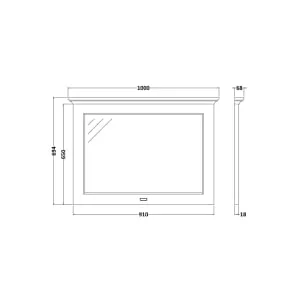 Bayswater Hunter Green Flat Bathroom Mirror - 1000mm 2
