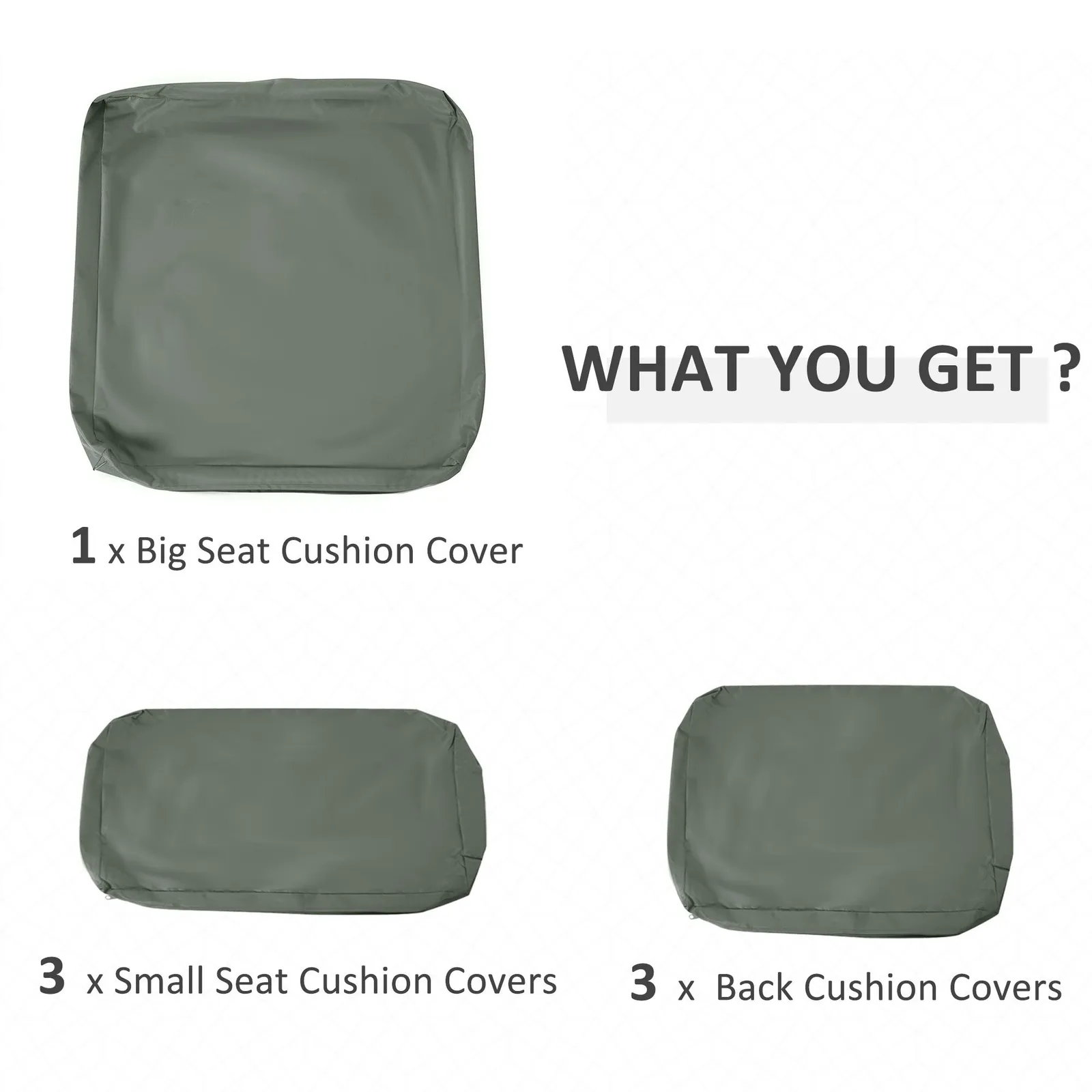OUTSUNNY Cushion Cover Replacement Garden Rattan Patio Furniture Seat Cover in Dark Grey 3