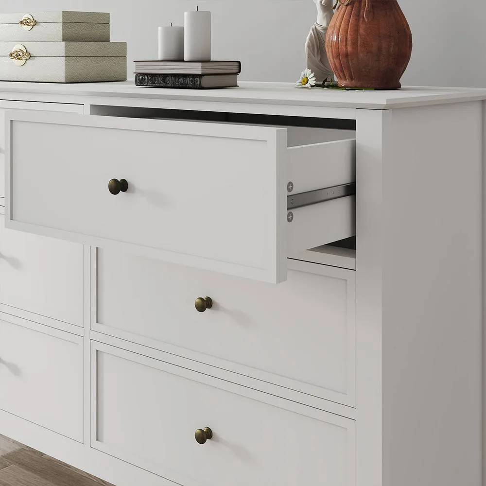 Melody Maison White 6 Drawer Chest Of Drawers - Rowley White Range 2