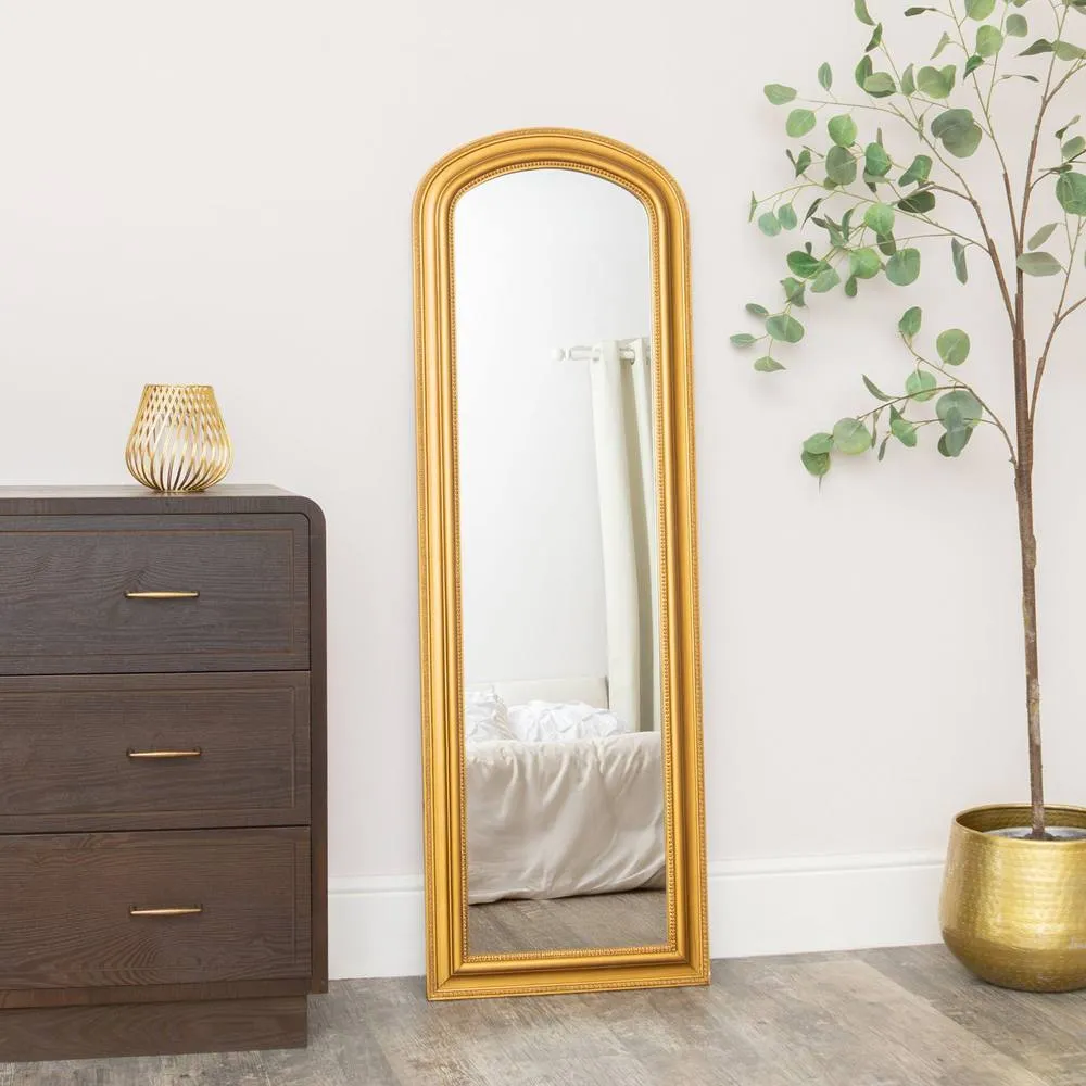 Melody Maison Full Length Antique Gold Leaner & Wall Mirror - 47cm X 142cm
