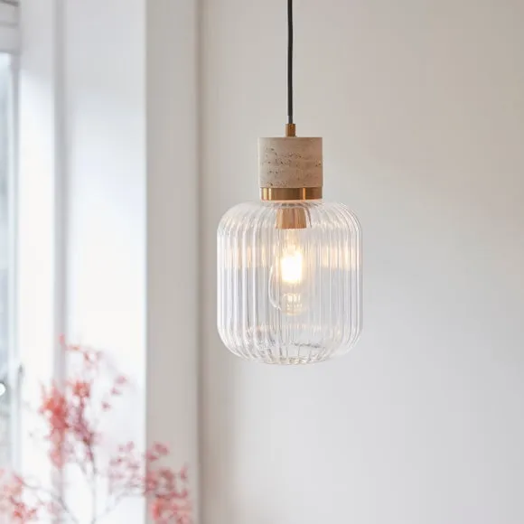 Vogue Tamara Ribbed Adjustable Pendant Light 1