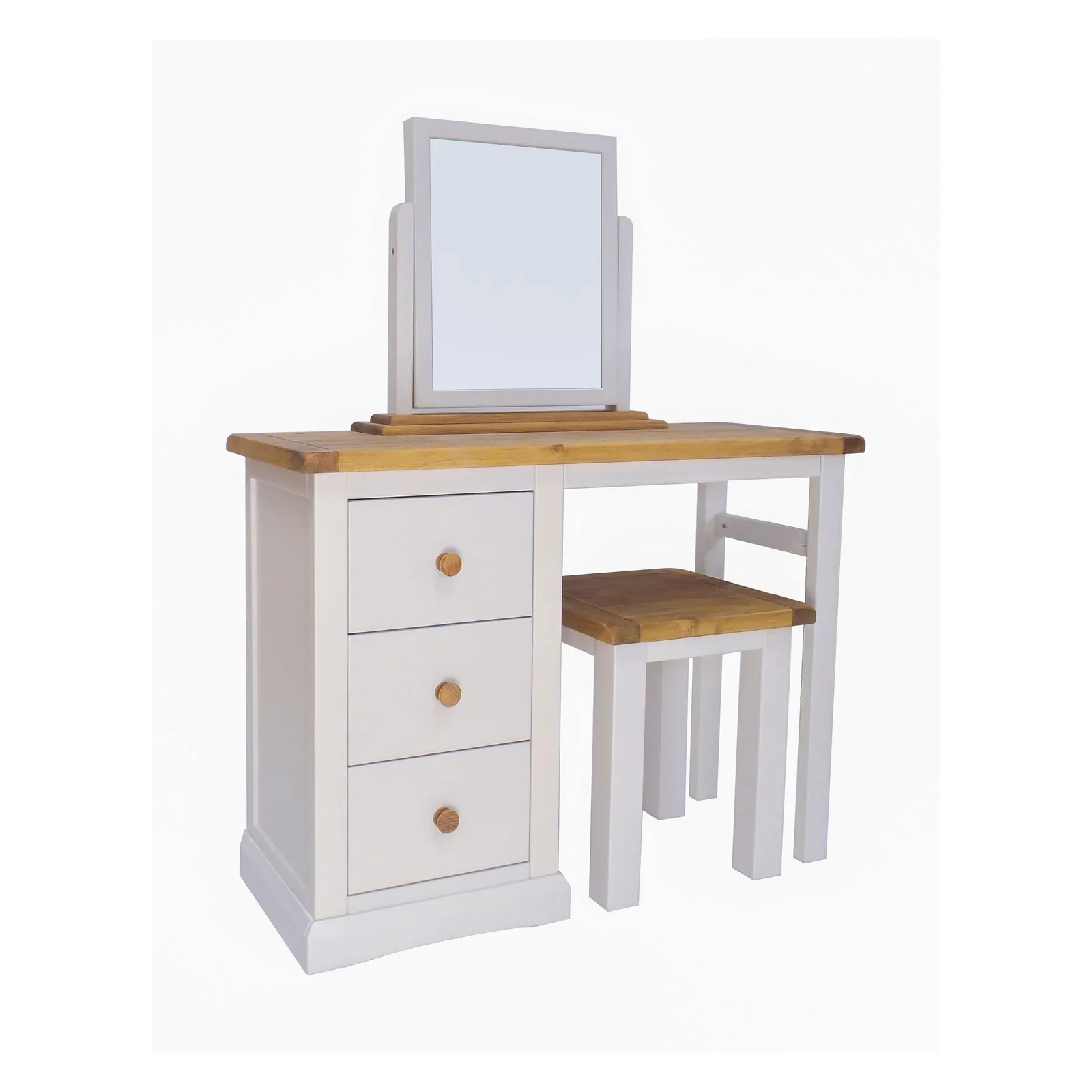 Cabinet Bits Loreo 3 Drawer Dressing Table Set Wood Knob in Light Grey