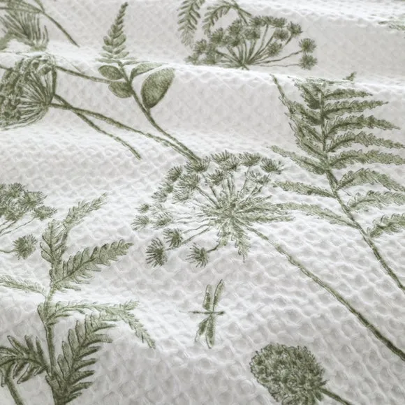 Garden Sprigs Waffle 100% Cotton Duvet Cover & Pillowcase Set 2