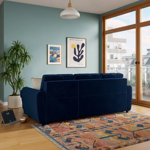 Layton Velvet Corner Trundle Storage Sofa Bed 2