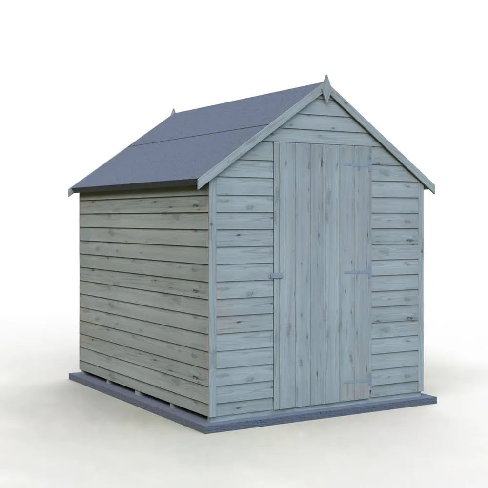 Shires Overlap 7 x 5 Feet Pressure Treated Value Range Shed Single Door in Grey 3