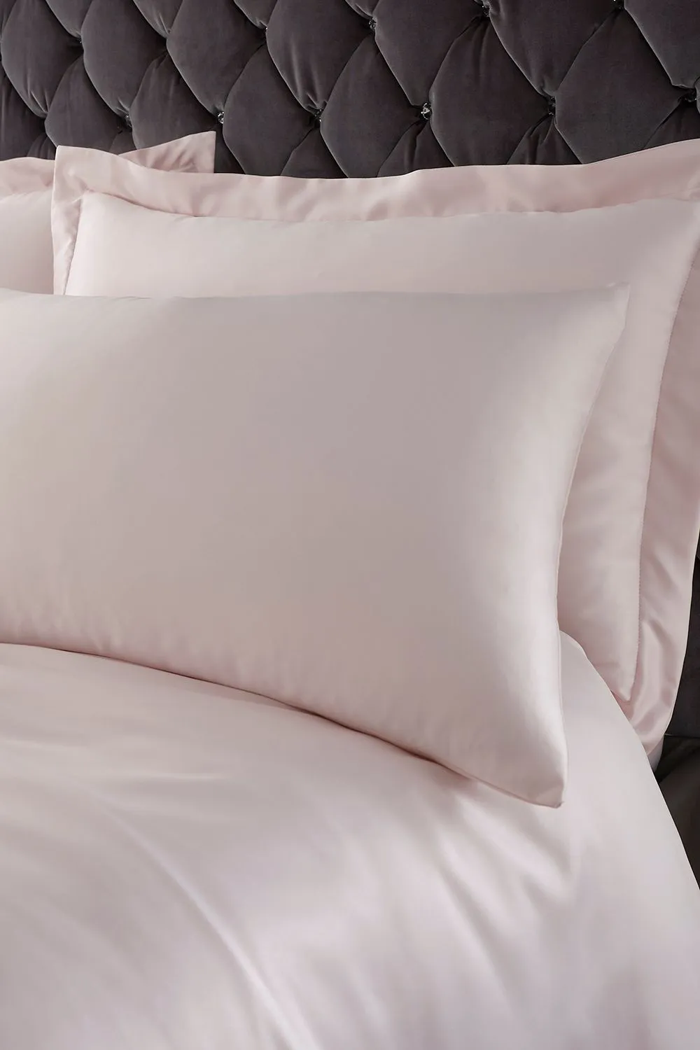 Catherine Lansfield 'Silky Soft Satin' Standard Pillowcase Pair in Pink 1