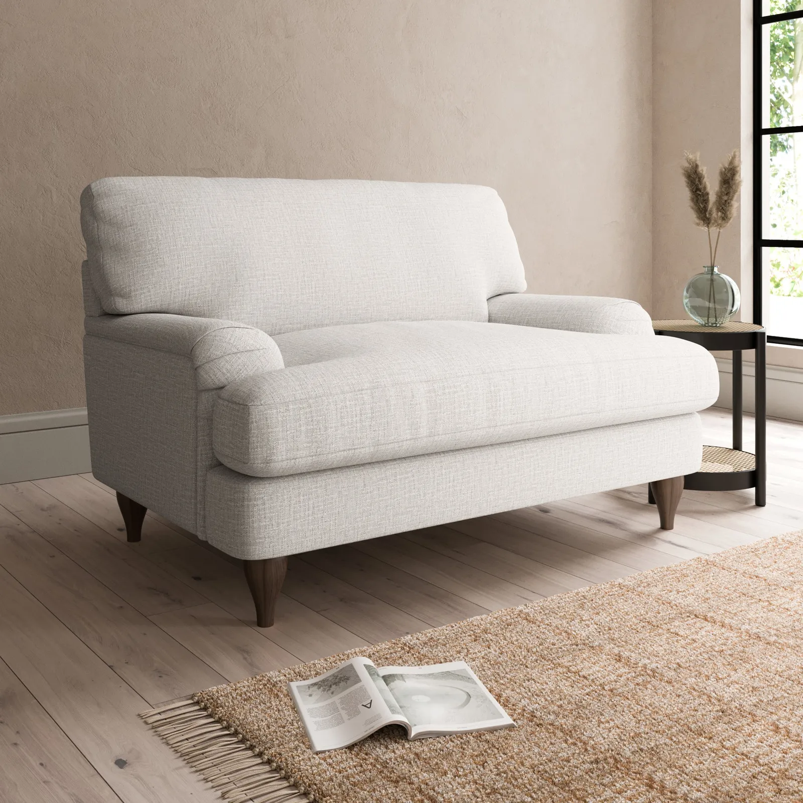 Darwin Textured Weave Snuggle Chair Grey