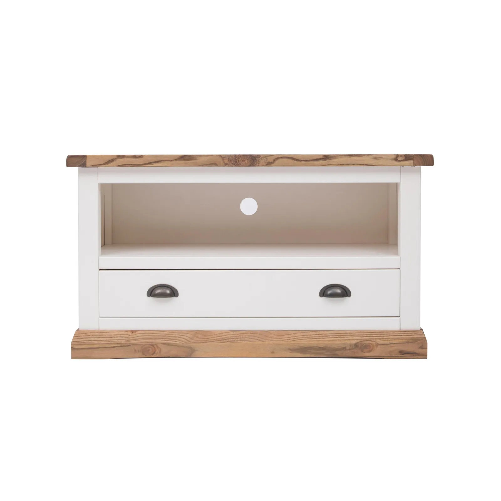 Cabinet Bits Tropea Off-White 1 Drawer TV Cabinet Brass Cup Handle