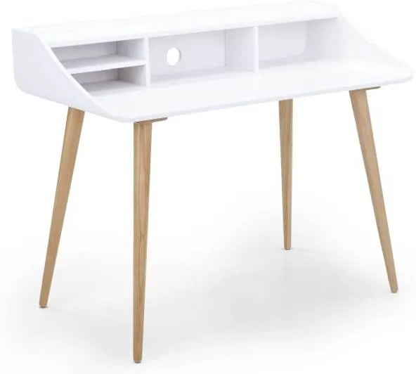 Esme Desk,  White and Ash